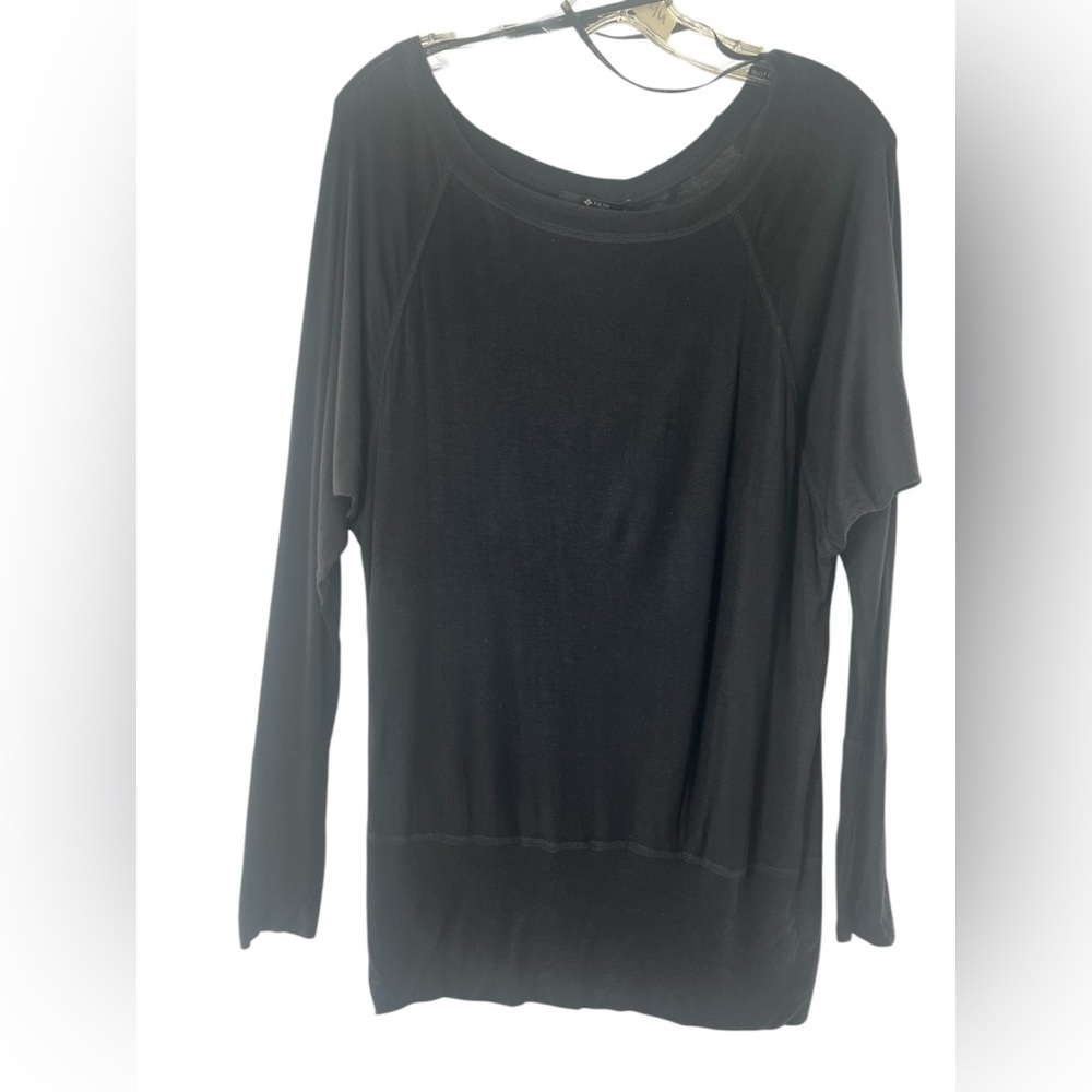 NWT NUX Black Long Sleeve Boot Neck Women's Casual Top XL